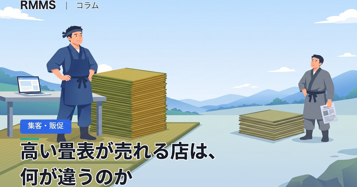 高い畳表が売れる店は、何が違うのか。21人のその場調査で分かれた線